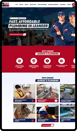 Plumbing company website design example