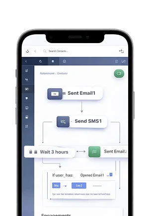 Automated email SMS follow up workflow