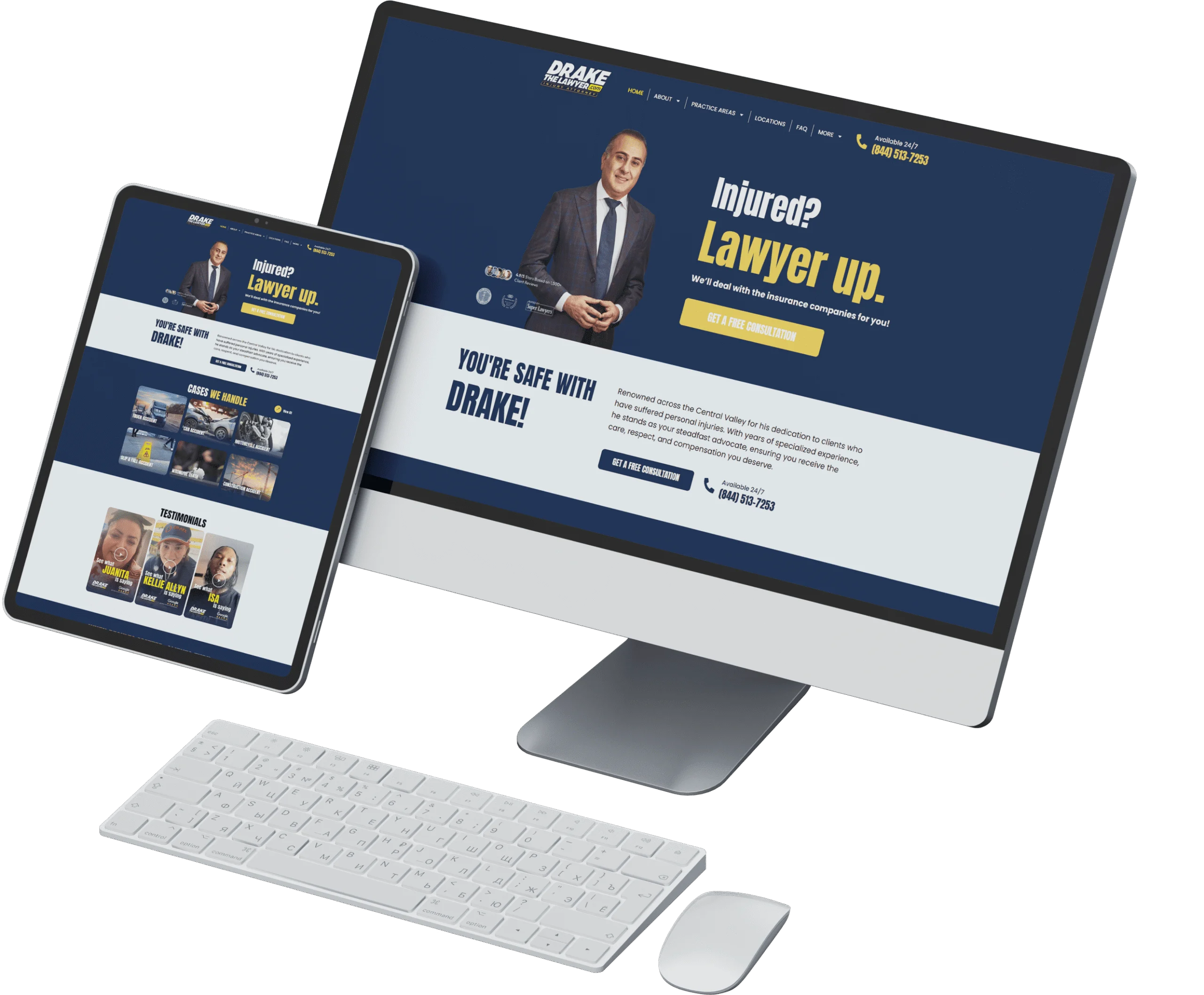 Responsive business website mockup
